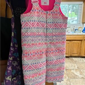 The Children's Place Pink and Blue Patterned snow bibs